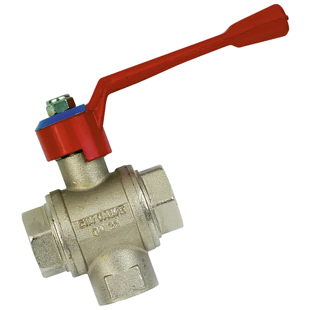FT Pro BSP Brass Ball Valve BSPP 3 Way Diverter