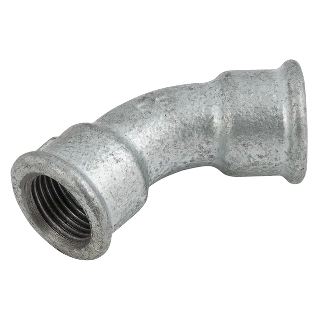 EE BSPP Female 45° Equal Bend Galvanised