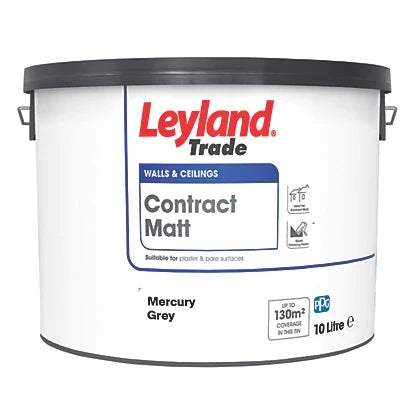 Leyland Trade Contract Paint Mercury Grey Matt - 10Ltr