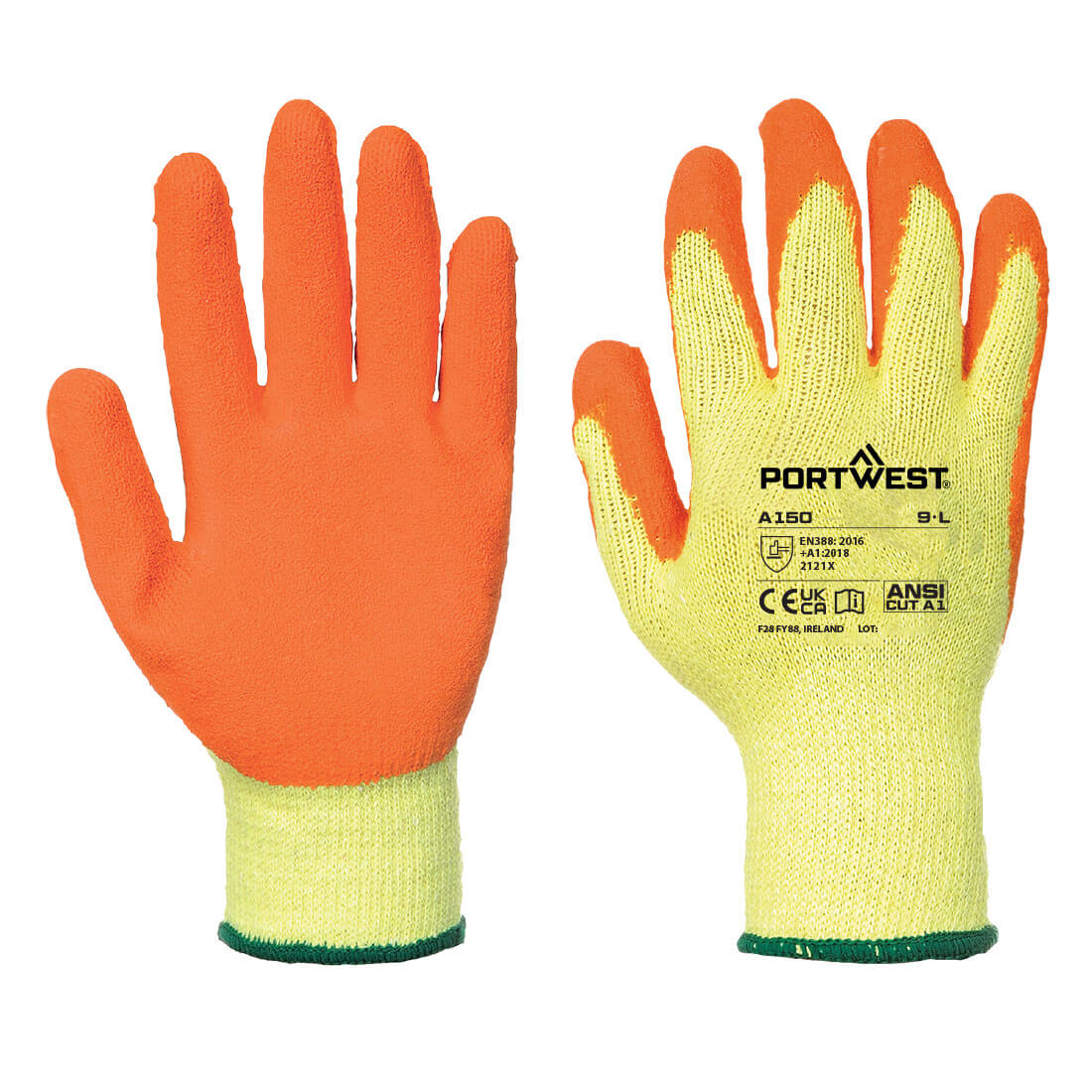 Portwest A150 Grip 10 Latex Glove - Orange