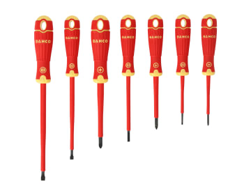 B220.017 BAHCOFIT Insulated Screwdriver Set, 7 Piece