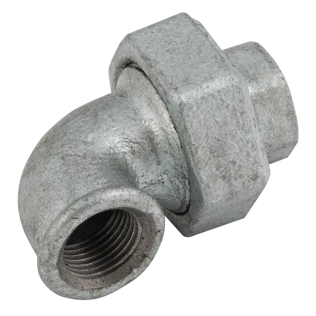 EE BSP Equal Union 90Â° Taper Elbow Galvanised