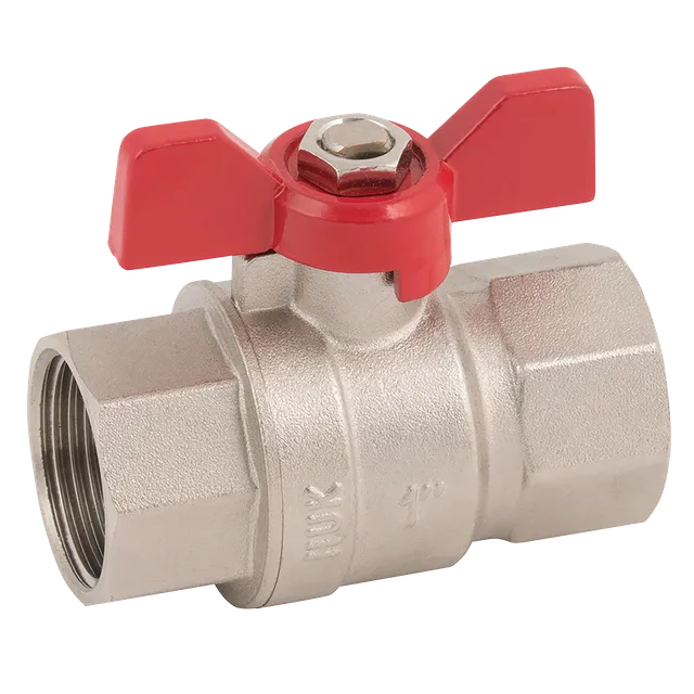 FT Pro BSPP Brass Ball Valve Fullbore Red Wing Handle
