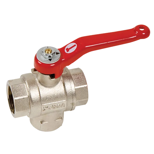 FT Pro BSP Female 3 Way L Port Bottom Entry Ball Valve