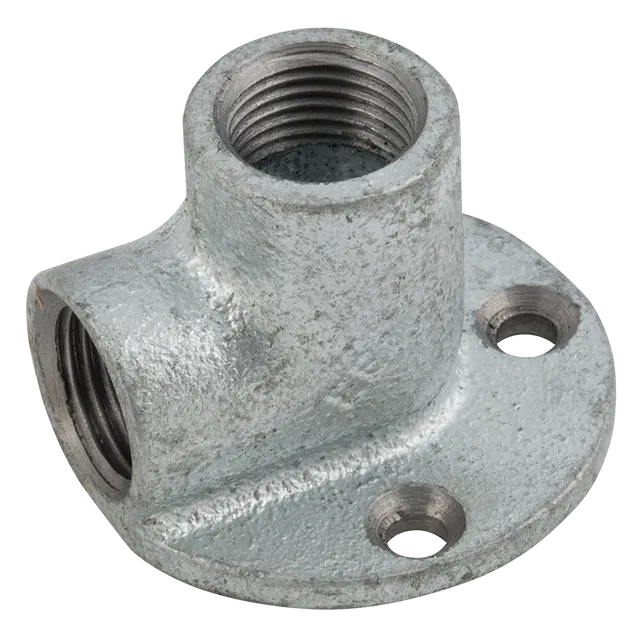 EE Female BSPP Equal Bracket Elbow Galvanised