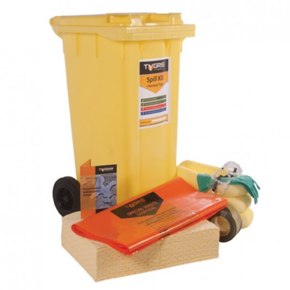 TYGRIS 2-Wheeled Chemical Spill Kit  90 Litre