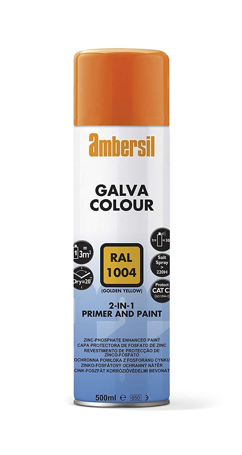 Ambersil Galva Colour Yellow RAL 1004 500ml (20673) - Box of 6