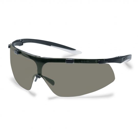UVEX Super Fit Safety Glasses - Black / White (Tinted)