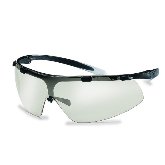 UVEX Super Fit Safety Glasses - Black / White (Mirrored Tint)