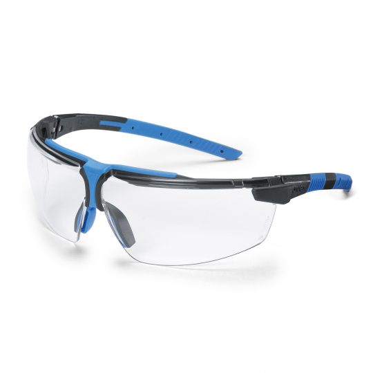 UVEX i-3 AR Safety Glasses - Black / Blue (Clear) Anti reflective
