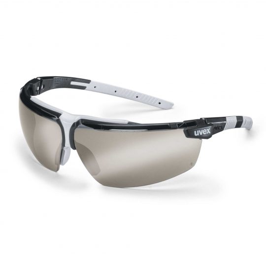 UVEX i-3 Safety Glasses - Black/ Light Grey (Mirrored Tint)
