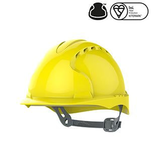 JSP EVO®2 Safety Helmet with Slip Ratchet - Yellow - Vented (AJF030-000-200)