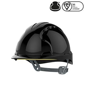 JSP EVO®2 Safety Helmet with Slip Ratchet - Black - Vented (AJF030-001-100)