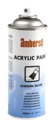 Ambersil Acrylic Paint Chrome Silver 400ml (20190) - Box of 6