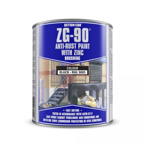 ZG-90 Brushing Zinc Galv Paint (BLACK) (2026) 900ml Tub