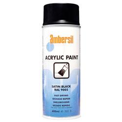 Ambersil Acrylic Paint Satin Black RAL 9005 400ml (32060) - Box of 6