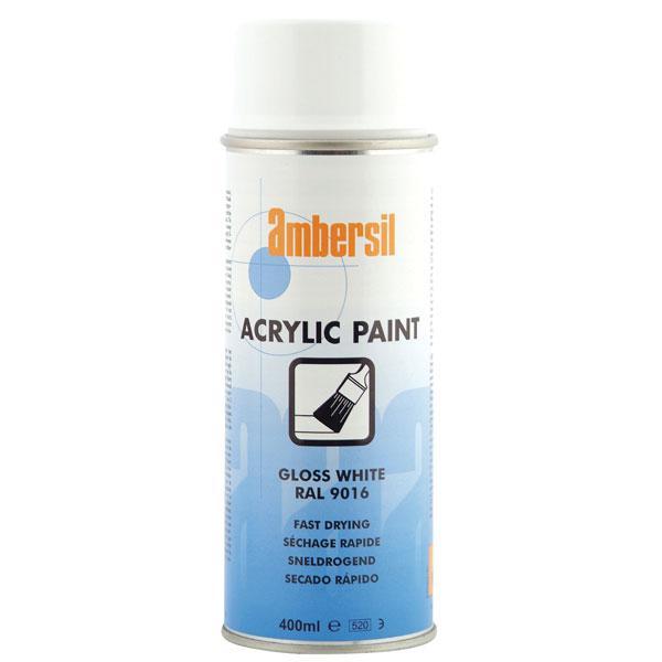 Ambersil Acrylic Paint Gloss White RAL 9016 400ml (20183)